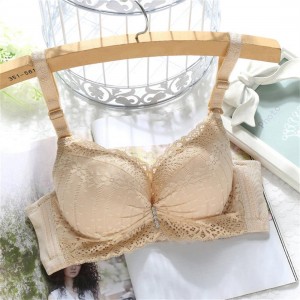Teen Girl Bra Upper Thin & Lower Thick Push-up Lace Bra with 4-hooks Closure