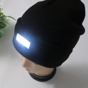 5 LED Light Night Fishing Hat Warm Winter Cap Black Camping Hiking Running Hat
