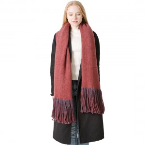 Long Tassels Imitation Cashmere Scarf with 2 Colors