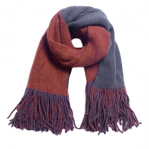 Long Tassels Imitation Cashmere Scarf with 2 Colors