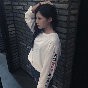 Pullover Sweatshirt Lovers Loose Blouse Long Sleeve Letter Printing Sweater